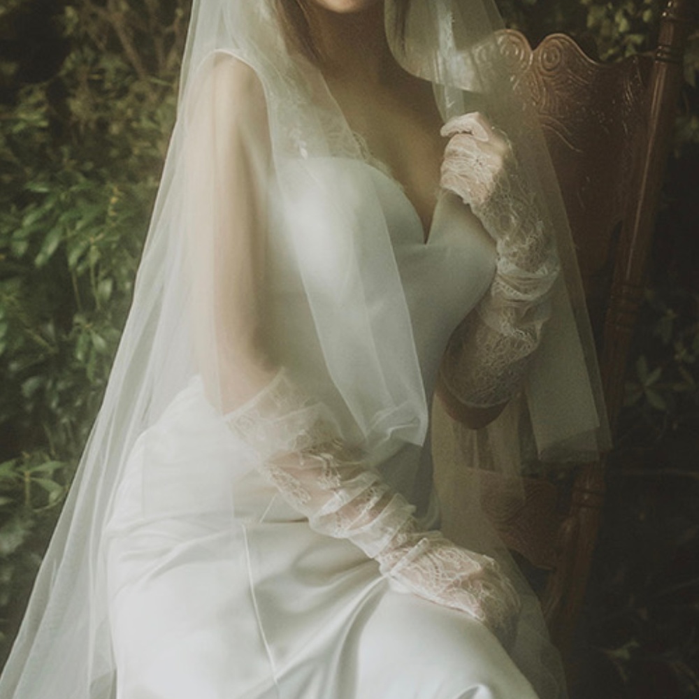 Bridal Lace Evening Gloves Elbow Length Vintage